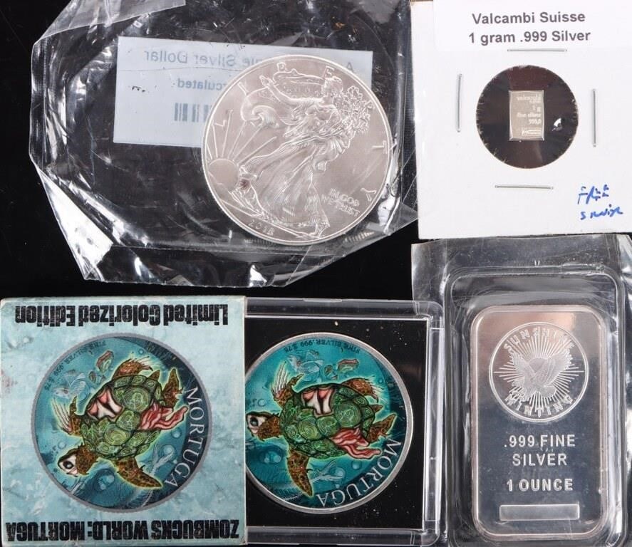ASSORTED FINE SILVER BULLION ROUNDS/ BARS (1 of 8)