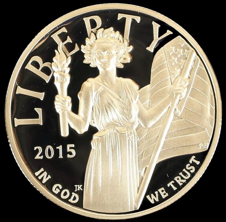 24K GOLD 2015 U.S. LIBERTY $100 COIN COPY (1 of 4)