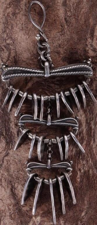 SW STYLE STERLING SILVER DANGLE PENDANT BEAR CLAWS (1 of 2)