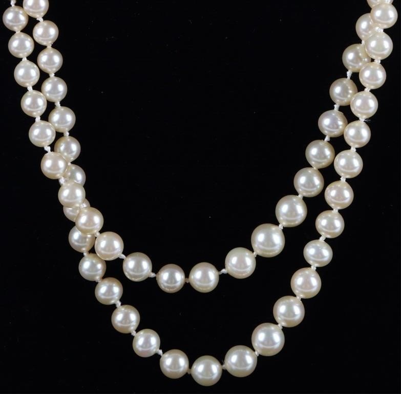 DOUBLE STRAND FAUX PEARL LADIES NECKLACE (1 of 4)