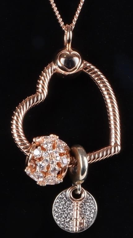 PANDORA MOMENTS 14K ROSE GOLD PLATED NECKLACE (1 of 4)