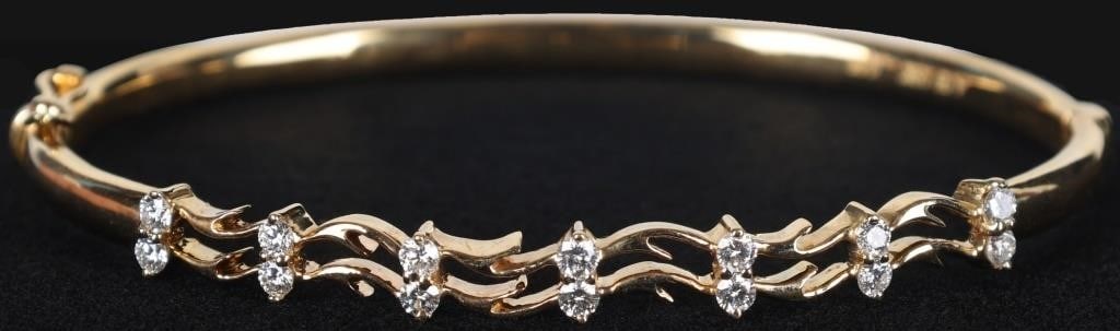 18K YELLOW GOLD NATURAL DIAMOND LADIES BRACELET (1 of 6)