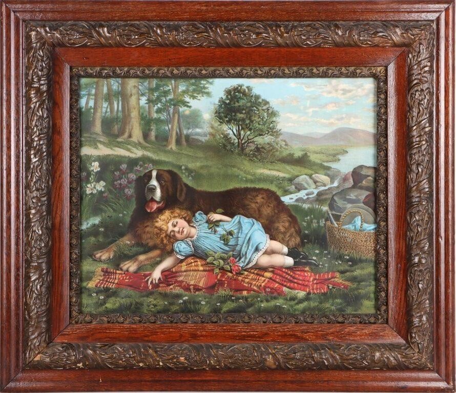 MCLOUGHLIN '1528 FAST ASLEEP' LITHOGRAPH FRAMED (1 of 4)