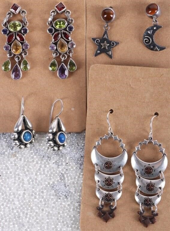 STERLING SILVER LADIES DANGLE EARRINGS (4) (1 of 5)