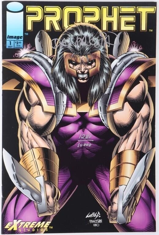PROPHET #1 SIGNED DAN PANOSIAN COMIC W/ COA: Prophet #1 signed Dan Panosian comic book with a certificate of authenticity. 1280/10000. Condition: See images -- high grade. Comic books Image Modern Age (1985-Present) Raw Book(s)