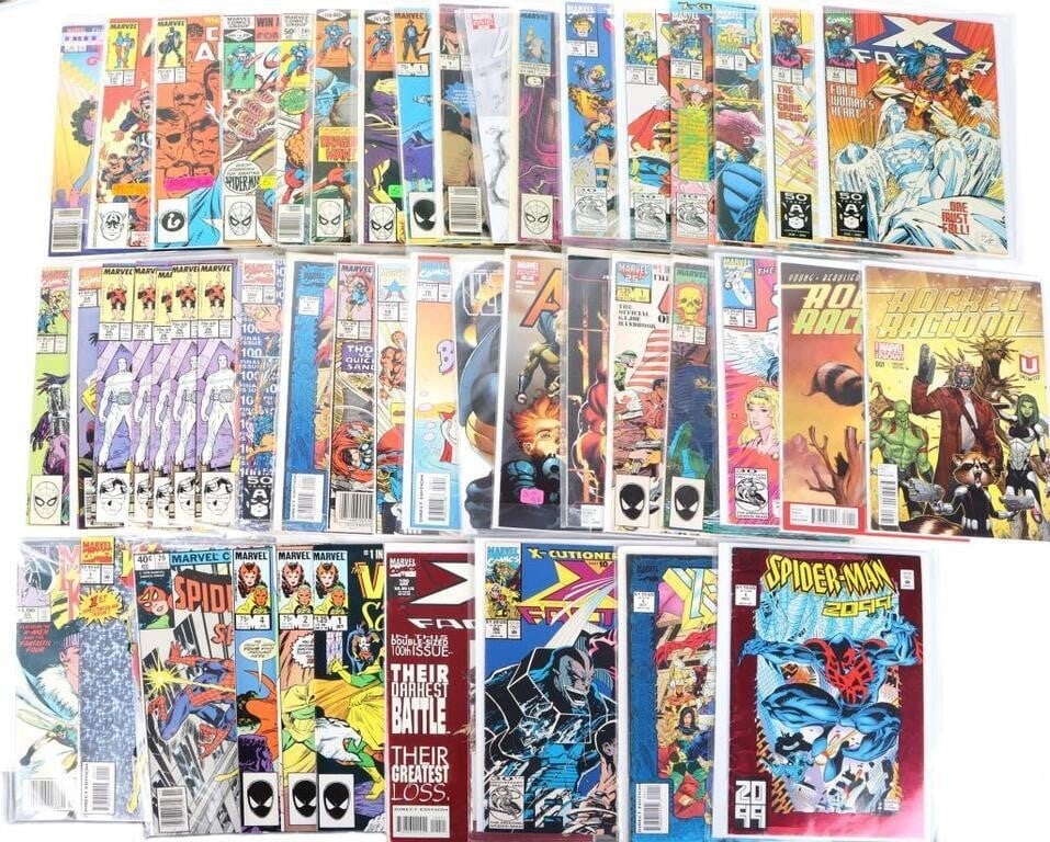MARVEL MODERN LOT XFACTOR SPIDEY 2099 #1 MORE: Assortment of Bronze and Modern Age Marvel comics from the the late 80's, 90's and early 2000's. To include are 49 comics, of note are Vision and Scarlet Witch (1985) #1, 2, & 4, Spider woman #20 (Spi
