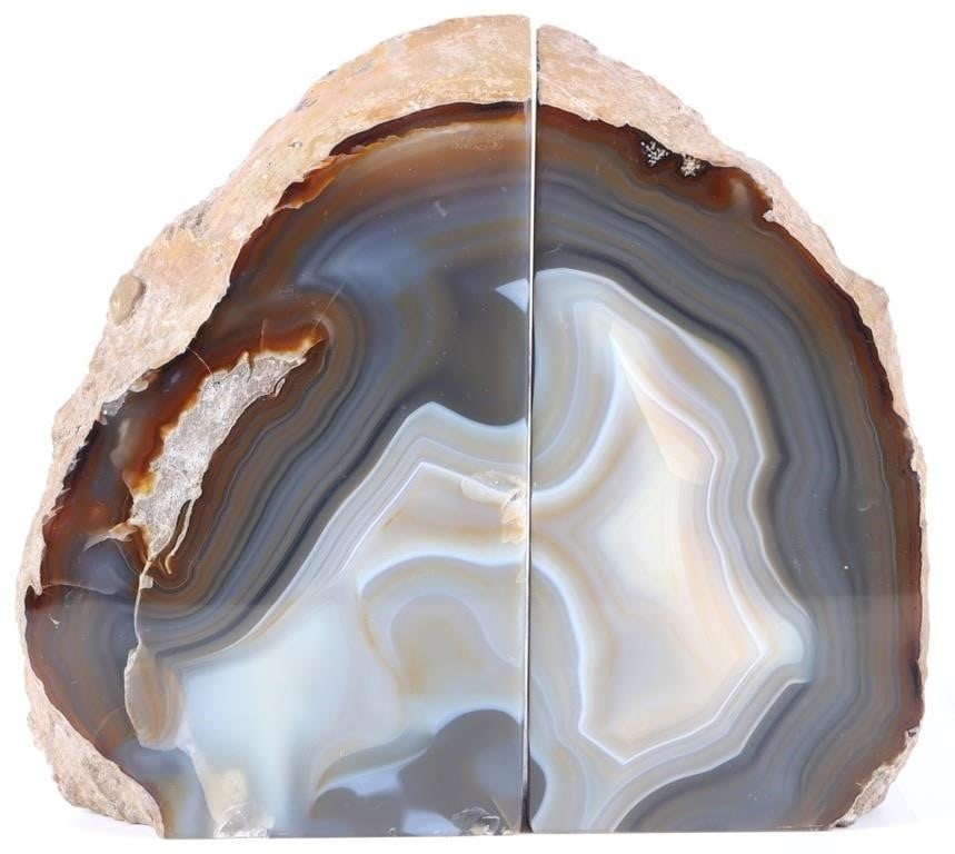 GEODE ROCK CUT BOOKENDS (TANZANITE?) LARGE (1 of 7)