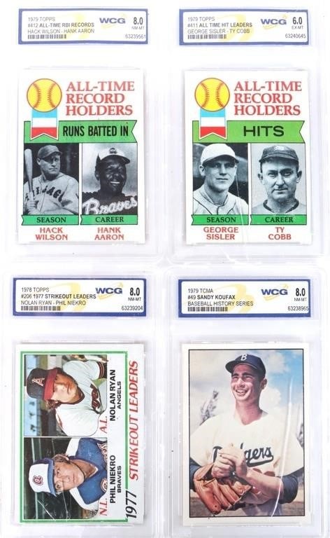 1978-79 TOPPS & TCMA GRADED BASEBALL CARDS - (4) (1 of 6)