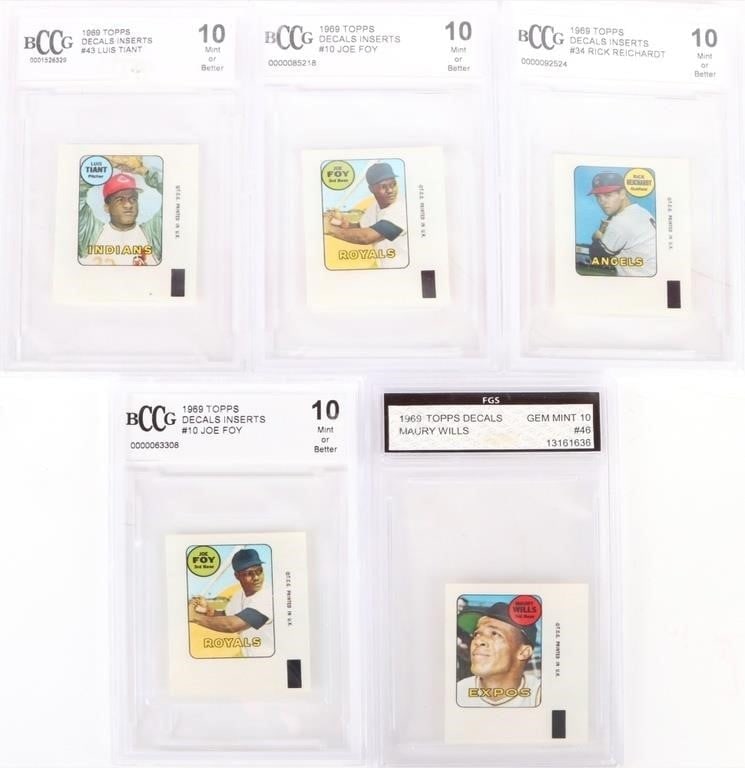 1969 TOPPS DECALS INSERTS COLLECTIBLE CARDS (1 of 6)