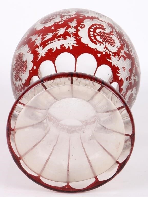 BOHEMIAN RUBY RED MOSER LARGE CRANBERRY GOBLET - 3