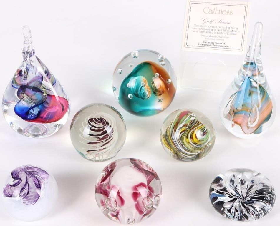 SIGNED PAPERWEIGHTS CAITHNESS JABLONSKI PEACOCK-8 (1 of 7)