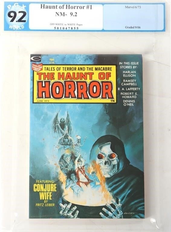 HAUNT OF HORROR #1 PGX 9.2 NM- FEAT. CONJURE WIFE: Haunt of Horror #1 PGX 9.2 NM- featuring Conjure Wife. Condition: PGX 9.2 Near Mint Off-White to White Pages. Comic books Marvel Bronze Age (1970-1985) Graded and Slabbed