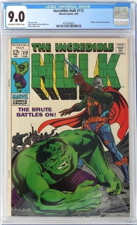 INCREDIBLE HULK #112 CGC 9 DEATH OF GALAXY MASTER (1 of 4)