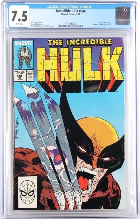 INCREDIBLE HULK #340 WOLVERINE COVER CGC 7.5 (1 of 4)