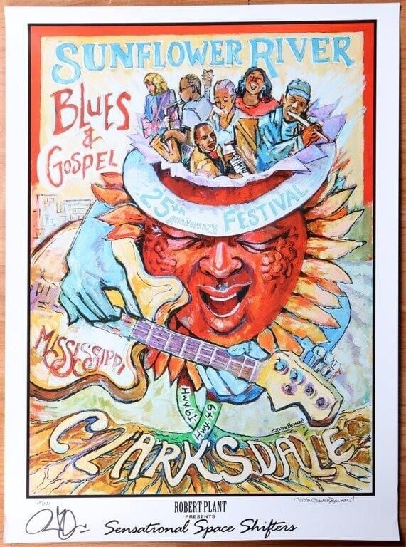 ROBERT PLANT SIGNED FESTIVAL CONCERT POSTER 26/50 (1 of 4)