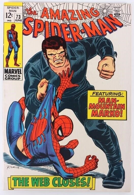 AMAZING SPIDER-MAN #73 1ST SILVERMAN & MAN-MTN VF: Amazing Spider-Man #73, a Silver Age Marvel comic which includes the first appearance of Silvermane and Man-Mountain. Very Fine grade. Condition: Very Fine grade, see pictures for more detail. Comic
