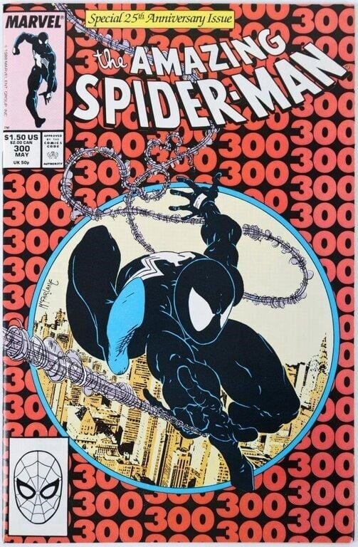 AMAZING SPIDER-MAN #300 ~9.2-9.4 NM VENOM FULL APP: Amazing Spider-Man #300 ~9.2-9.4 NM key comic. This 25th anniversary edition comic features the 1st full appearance of Venom, and 1st issue inked by Todd McFarlane. Condition: ~9.2-9.4 Near Mint. Comi