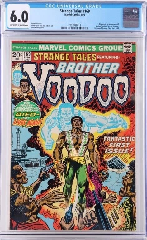 STRANGE TALES #169 1ST APP BROTHER VOODOO CGC 6.0: Strange Tales #169, to include the first appearance and origin of Brother Voodoo. This was also the first Strange Tales comic since 1968. CGC 6.0 Condition: CGC 4.0 Comic books Marvel Silver Age (1956