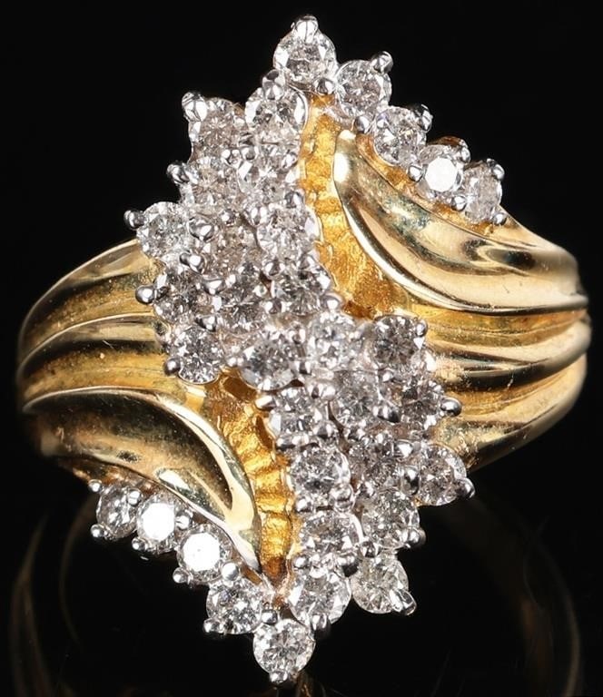 14K YELLOW GOLD DIAMOND 'S' LADIES RING (1 of 4)