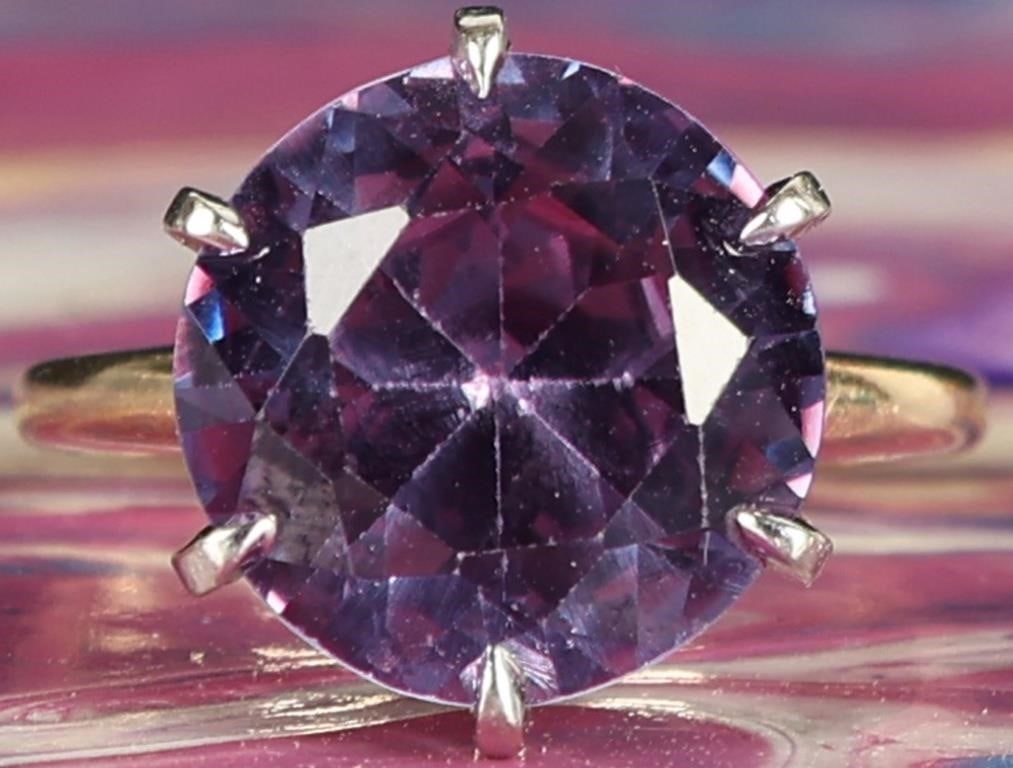 14K YELLOW GOLD 5CT ALEXANDRITE SOLITAIRE RING (1 of 5)