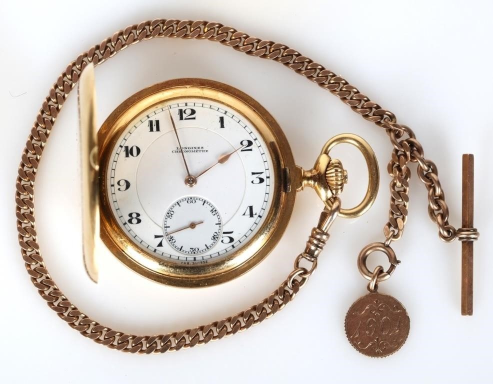 ANTIQUE LONGINES 18K YELLOW GOLD CHRONOMETER WATCH (1 of 8)