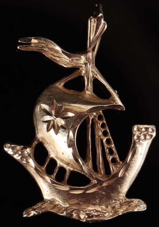 SIGNED 14K MICHAEL ANTHONY PIRATE SHIP PENDANT (1 of 3)