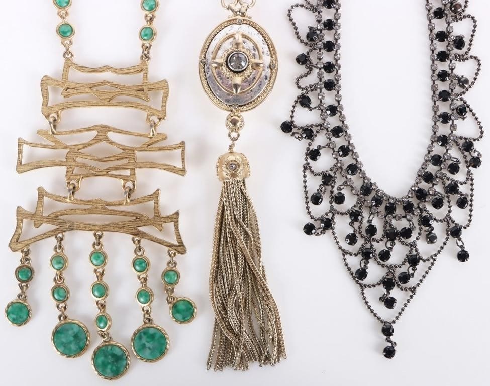 ORNATE LADIES NECKLACES JADE BEADS CHAIN TASSELS-3 (1 of 4)