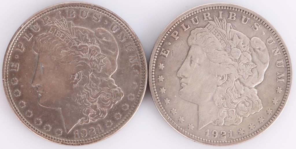 90% SILVER ASSORTED MORGAN DOLLARS - (6) - 2