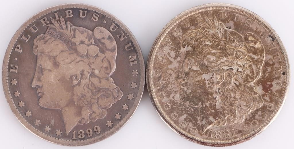 90% SILVER ASSORTED MORGAN DOLLARS - (6) - 6
