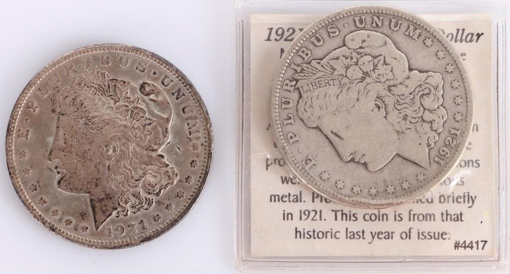 90% SILVER ASSORTED MORGAN DOLLARS - (6) - 2