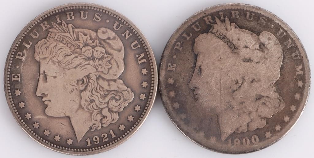 90% SILVER ASSORTED MORGAN DOLLARS - (6) - 4