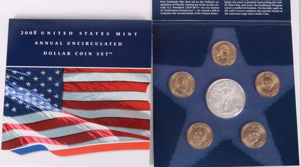 2008 UNITED STATES MINT ANNUAL UNC DOLLAR COIN SET (1 of 5)