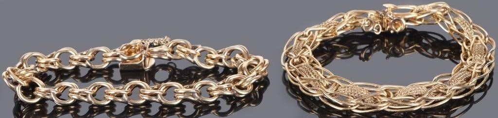 VINTAGE 12K 1/20 GOLD FILLED ORNATE BRACELETS: Vintage 12k 1/20 gold filled ornate ladies bracelets. Weight: 34.49 Grams Size: 7.0" length Condition: Like new.