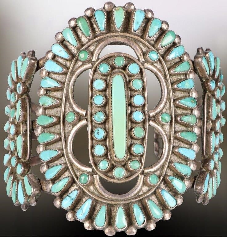 SW STYLE STERLING SILVER LADIES BRACELET W/ TURQ (1 of 3)