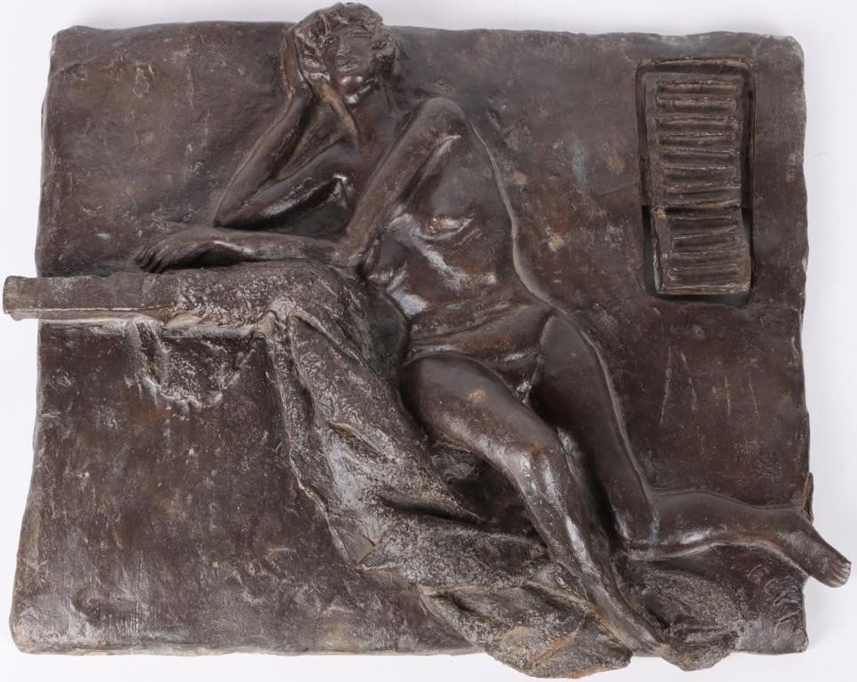 LUIGI TOMMASI FOUNDRY BRONZE WOMAN WALL PLAQUE (1 of 4)