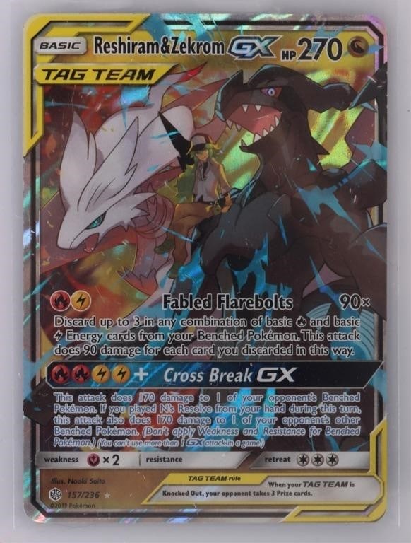 RESHIRAM & ZEKROM GX HOLO POKEMON TCG 157/256 (1 of 2)