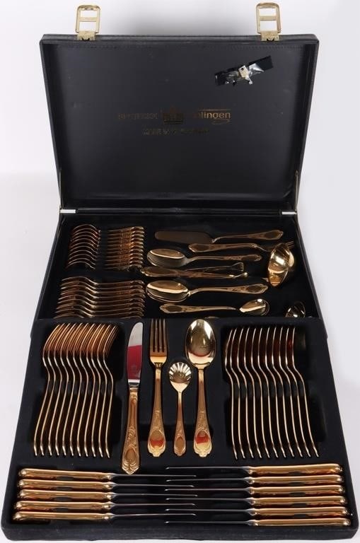 SBS-BESTECKE SOLIGNEN 24K GOLD PLATED 71PC SET (1 of 5)