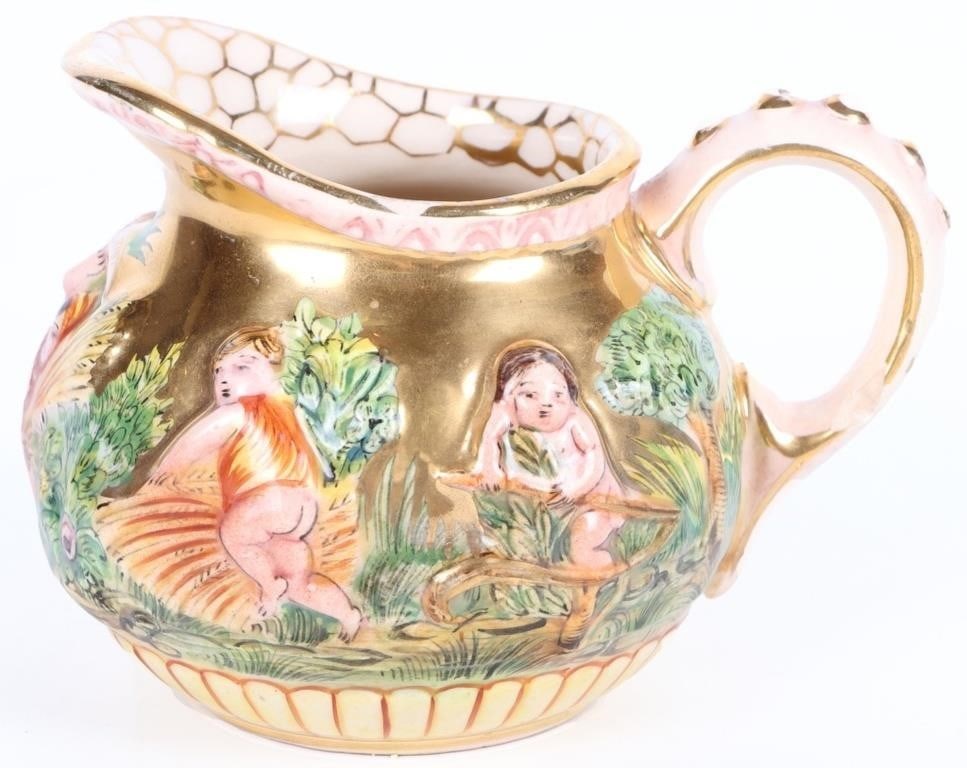 CAPODIMONTE CREAMER CHERUB #299 ITALY (1 of 5)