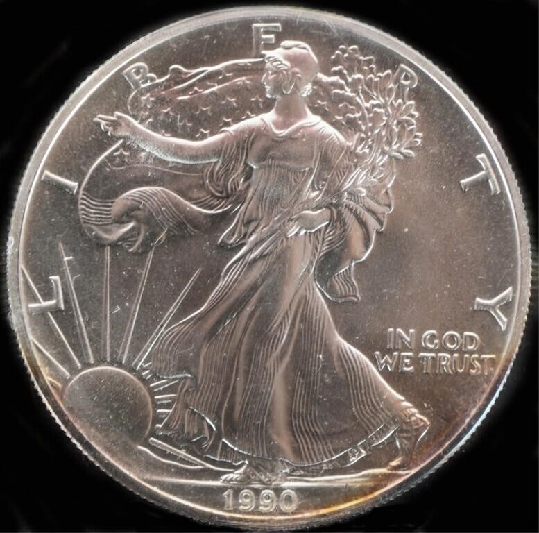 ASSORTED FINE SILVER AMERICAN EAGLES - (4) - 2