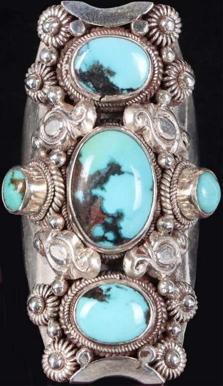 HIGH QUALITY TURQUOISE SW STYLE 925 MENS RING (1 of 5)