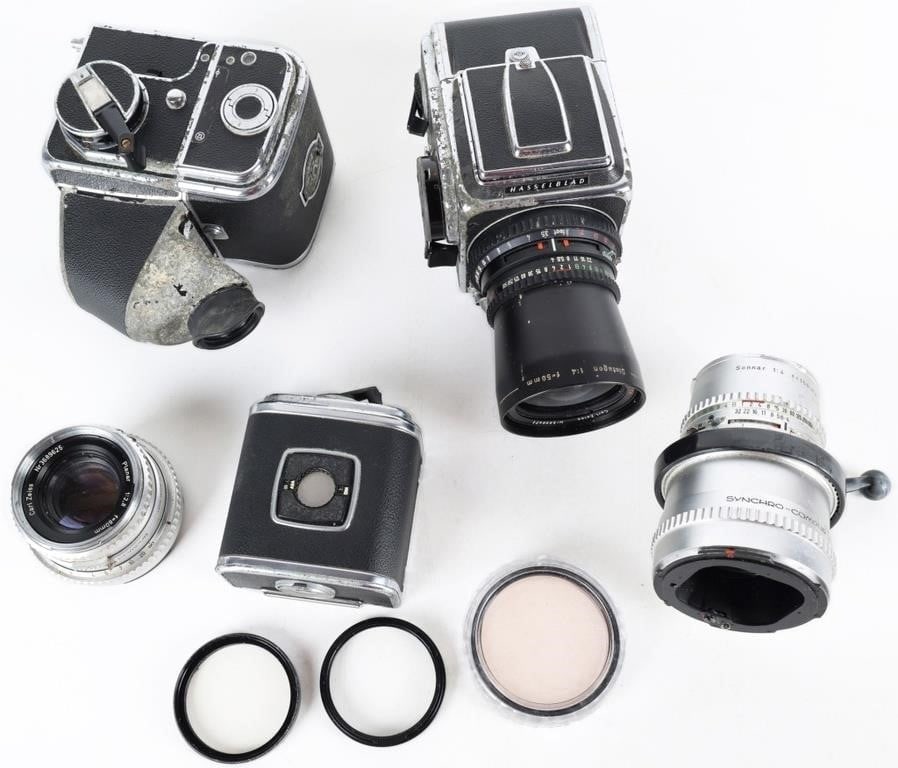 HASSELBLAD CAMERAS LOT 2 BODY 3 MAGS 3 LENS +MORE (1 of 8)