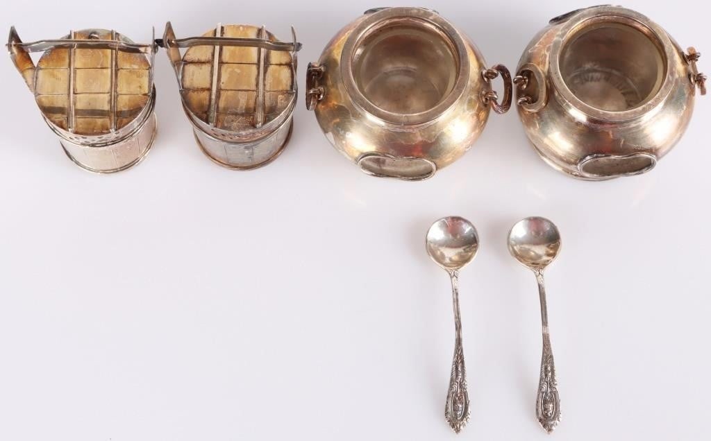 ANTIQUE STERLING SILVER BUCKETS/CAULDRON SHAKERS 2 (1 of 10)