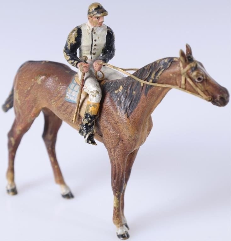 GESCHUTZT VIENNA HORSE JOCKEY BRONZE COLD PAINTED (1 of 6)