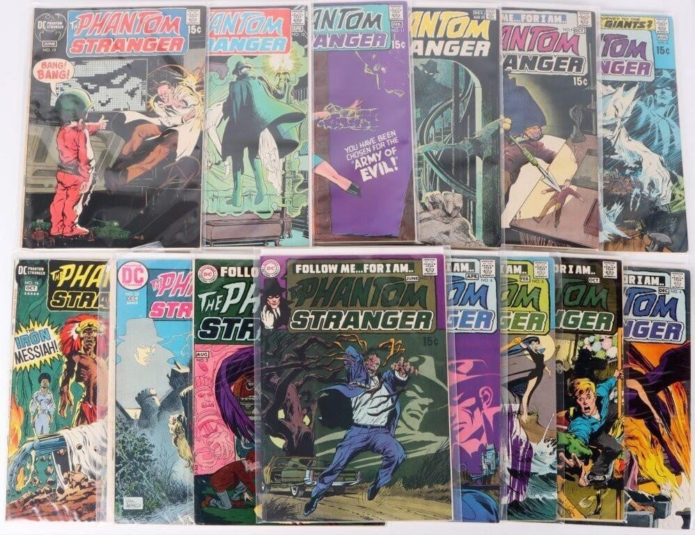 THE PHANTOM STRANGER DC COMICS VF - VF+ (14): Lot of fourteen Phantom Stranger DC comics, to include issues #2-4 (first appearance of Tala, mistress of Hell), 5-9 (first appearance Voodoo practitioner Obeah Man), 10 (first appearance of the alche