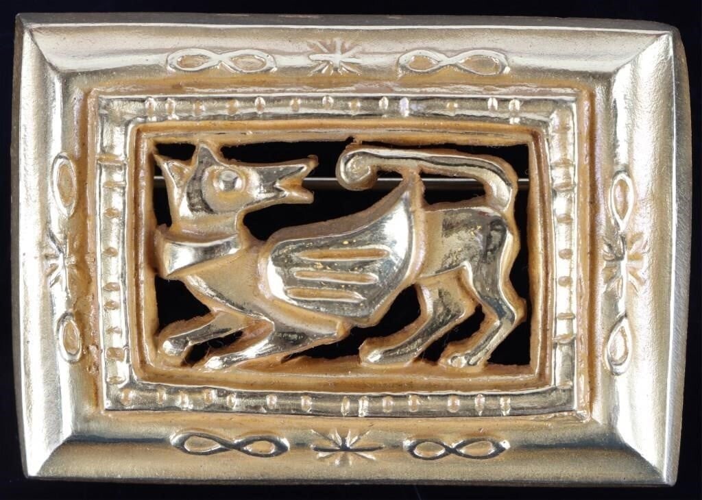 PAULE INGRAND SIGNED MEDIEVAL REVIVAL BROOCH 1940S (1 of 3)