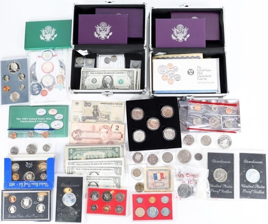 ASSORTED U.S. COLLECTIBLE COINAGE/ CURRENCY LOT (1 of 5)