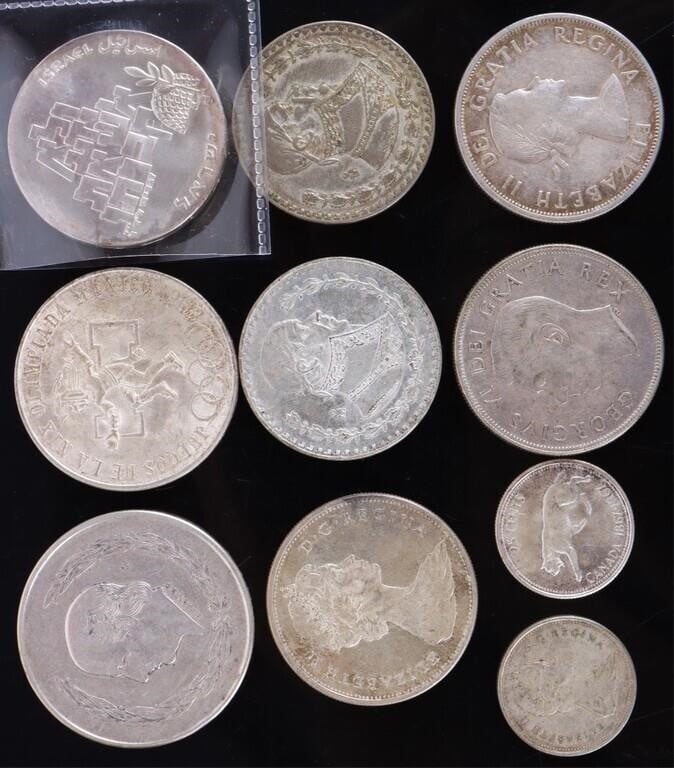 ASSORTED FOREIGN SILVER COINAGE - (10) (1 of 7)