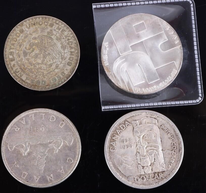 ASSORTED FOREIGN SILVER COINAGE - (10) - 5