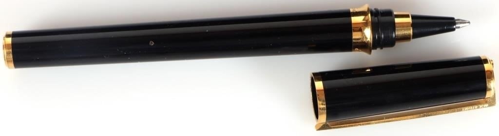 ST DUPONT CHINESE LACQUER BLACK & GOLD BALL PEN (1 of 6)