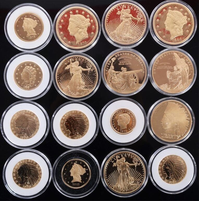 PROOF REPLICAS OF LEGENDARY U.S. COINAGE - (16) (1 of 6)